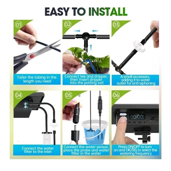 Solar Drip Irrigation System Outdoor, Skycow 3W Solar & USB Power Drip... - Picture 6 of 9